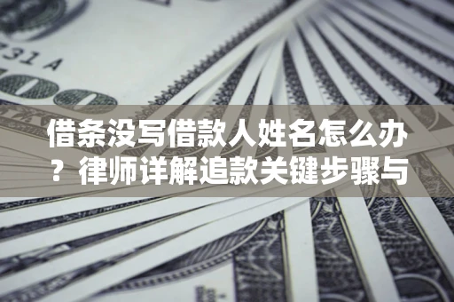武汉借条没写借款人姓名怎么办？律师详解追款关键步骤与证据链构建