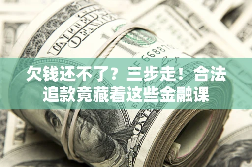 武汉欠钱还不了？三步走！合法追款竟藏着这些金融课