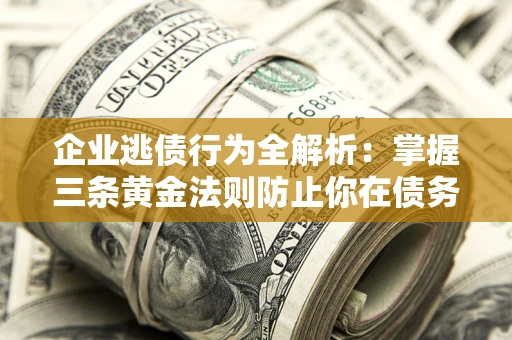 武汉企业逃债行为全解析：掌握三条黄金法则防止你在债务乱局中“踩雷”
